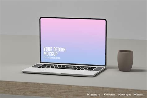 Premium PSD | Laptop mockup on white background