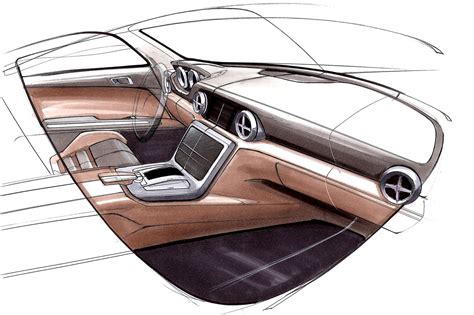 Mercedes-Benz SLK Interior Design Sketch - Car Body Design