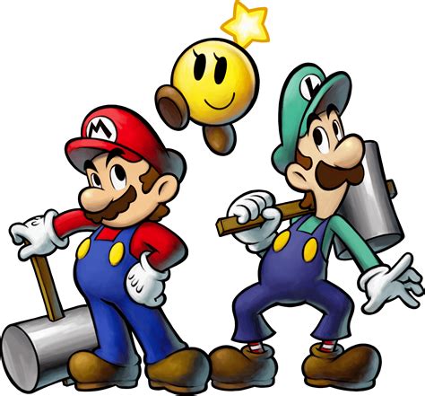 Mario & Luigi: Bowsers inside story (DS) Artwork including enemies, bosses and the main characters