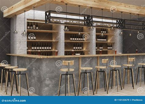 Modern bar interior stock illustration. Illustration of brick - 110122679