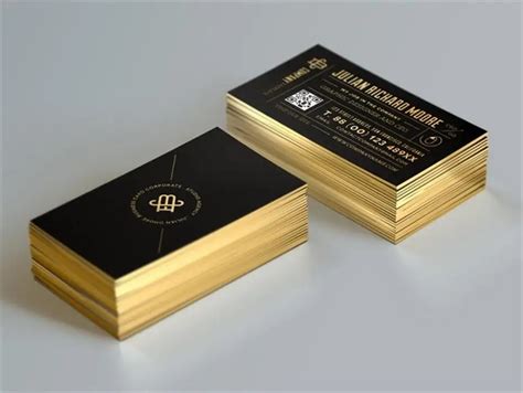 Custom Gold Foil Business Card Edge Gilding Business Cards Qr Code Color Printing Visit Card ...