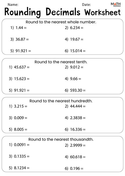 Decimal Practice Worksheets - Worksheets For Kindergarten