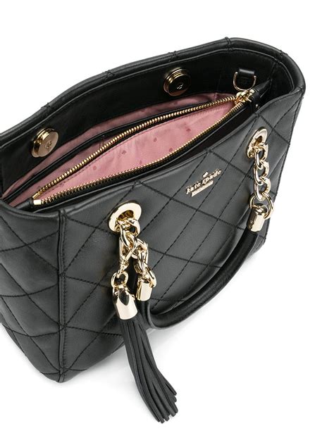 Kate Spade Leather Lyan Quilted Tote Bag in Black - Lyst