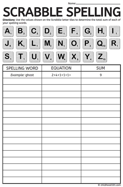 Scrabble Spelling Word Game for Use With Any Word List