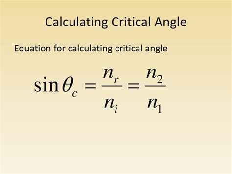 How To Calculate Critical Angle