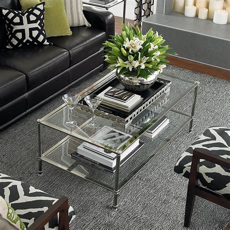 Sophisticated Metropolitan Rectangular Glass Cocktail Table | Table decor living room, Glass ...