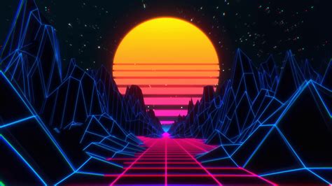 Retrowave Background Loop Stock Motion Graphics Motion