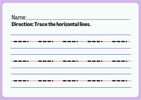 Tracing Horizontal Lines Worksheets