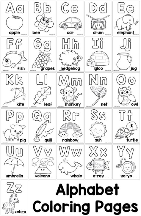 Alphabet Coloring Pages - Easy Peasy Learners