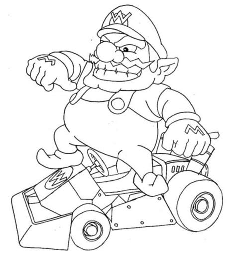 Mad Wario Coloring Page - Free Printable Coloring Pages for Kids