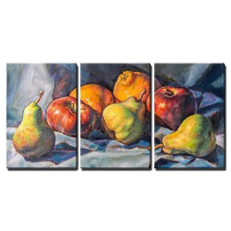 Wall26 3 Piece Canvas Wall Art - Oil Painting on Canvas of a Fruit Composition - Modern Home ...