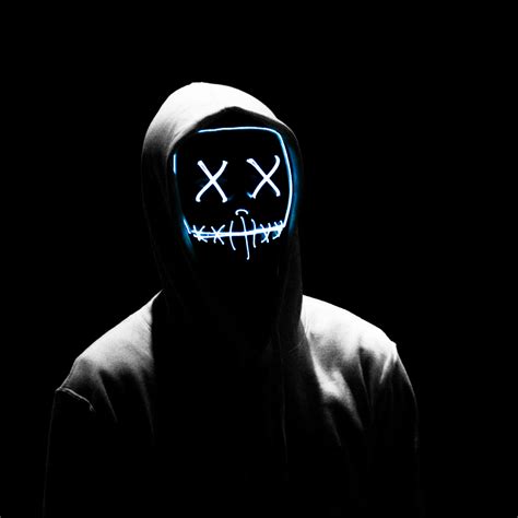 LED mask Wallpaper 4K, AMOLED, Anonymous