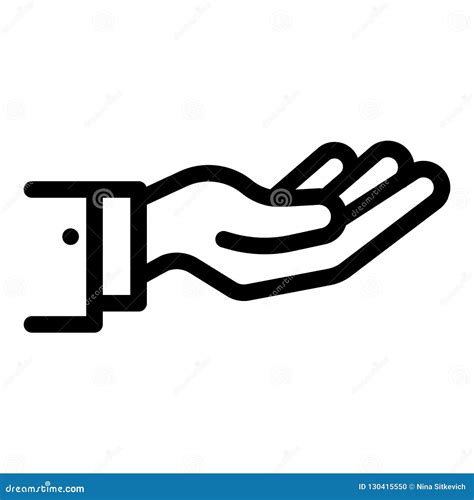 Give Hand Icon, Outline Style Stock Vector - Illustration of loan, homeless: 130415550