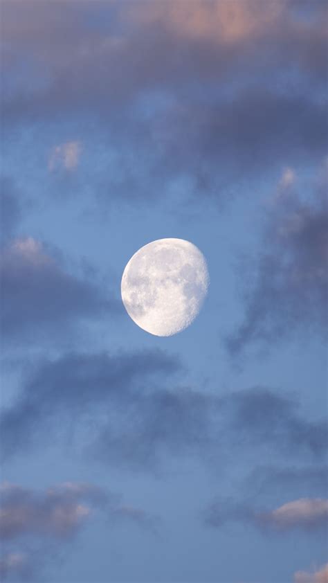 Free Moon, Evening Sky, Clouds Wallpaper