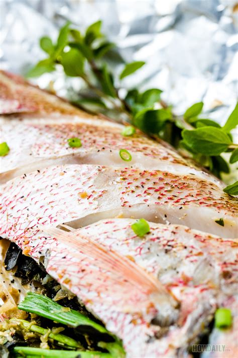 Oven Baked Whole Red Snapper with Seasoning Herb Recipe