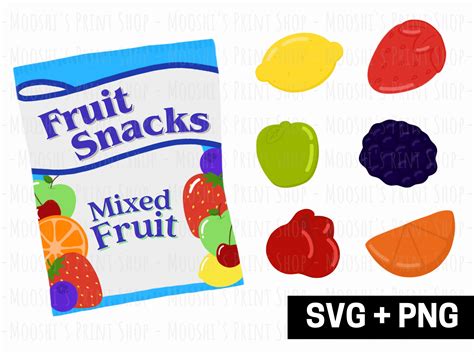 Gummy Fruit Snacks Clipart Bundle, Strawberry Cherry Apple Orange Treat Graphics, Sublimation ...