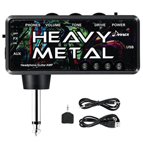 Donner Guitar Headphone AMP Heavy Metal Pocket Rechargeable Mini ...