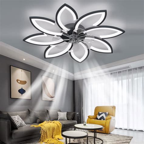 35''Ceiling Fans with Lights,Bladeless Ceiling Fan with Lights and Remote, Flush Mount Ceiling ...