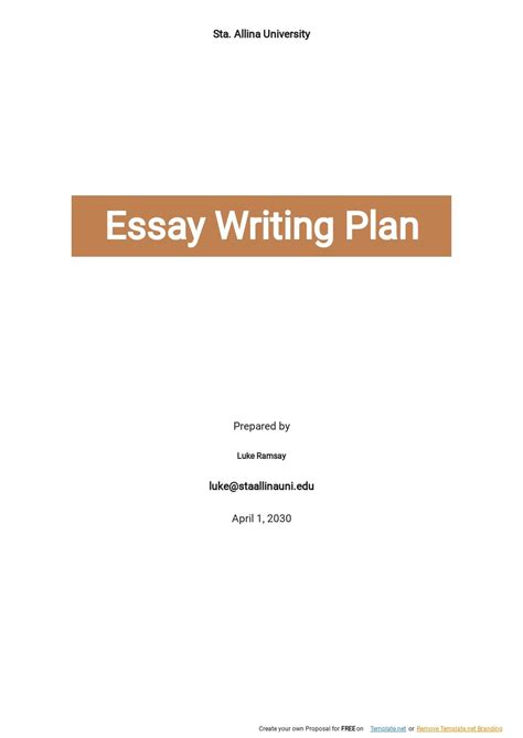 Free Essay Writing Plan Template - Google Docs, Word, Apple Pages, PDF | Template.net