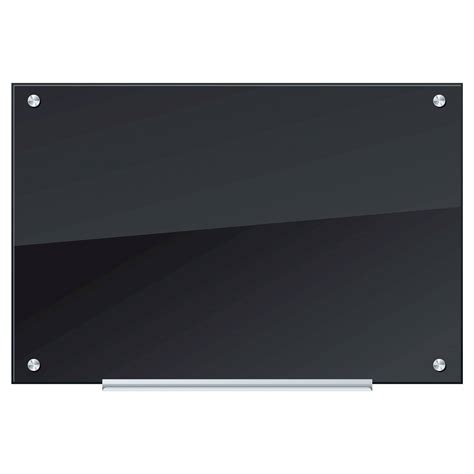 U Brands Glass Dry Erase Board 35 x 23 Inches Black Surface Frameless - MintFabStore