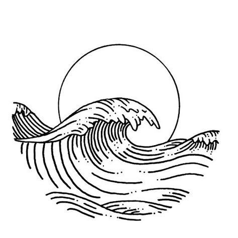 Line Art Waves Character Design | Surf drawing, Wave drawing, Ocean wave drawing