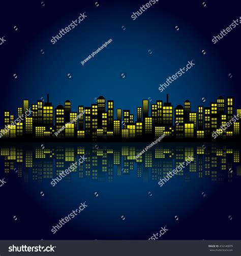 Style Cartoon Night City Skyline Background Stock Vector (Royalty Free) 416140879 | Shutterstock