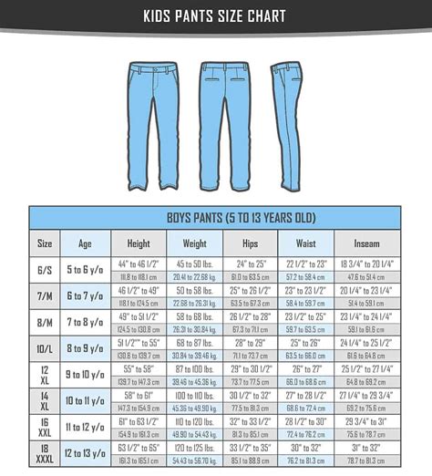 Boys Pants Size Chart Made Easy: 5 Simple Steps