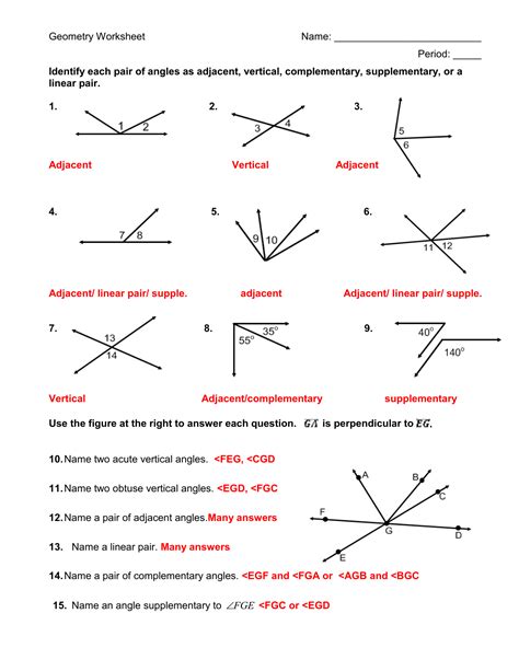 Pairs Of Angles Worksheet Answers — db-excel.com