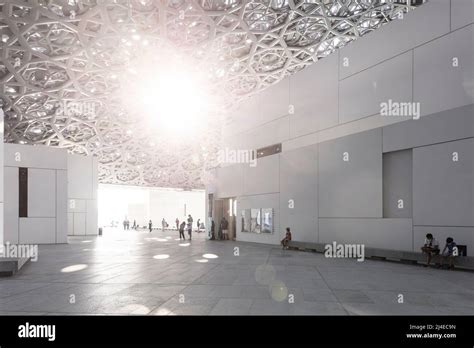 SAADIYAT ISLAND, ABU DHABI, UNITED ARAB EMIRATES - October 16, 2021: The Louvre Abu Dhabi ...