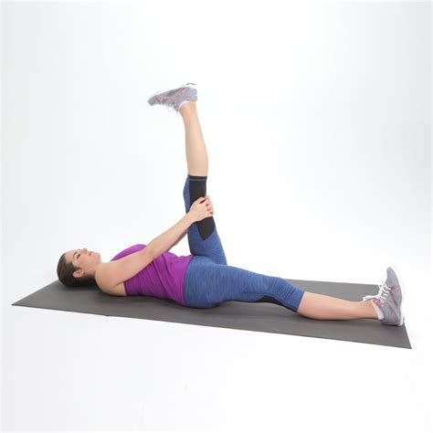 Reclined Hamstring Stretch | Easy Hamstring Stretches | POPSUGAR Fitness Photo 7