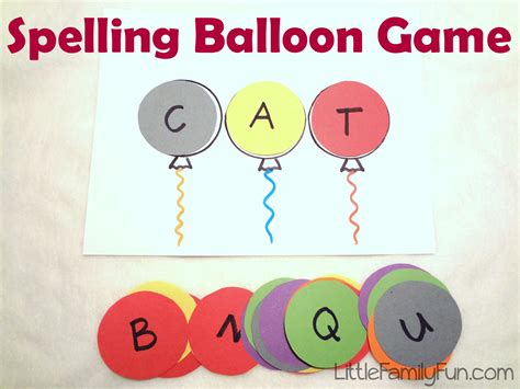 Little Family Fun: Spelling Balloon Game