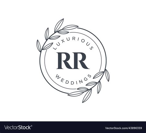 Rr initials letter wedding monogram logos Vector Image