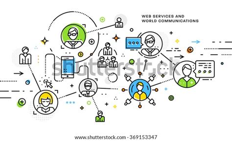 Flat Style Thin Line Art Design Stock Vector (Royalty Free) 369153347 | Shutterstock