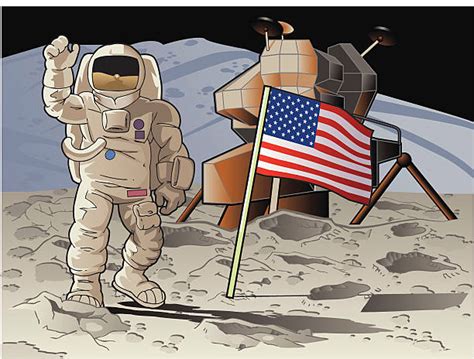 Neil Armstrong Moon Landing stock vectors - iStock