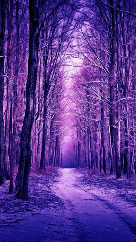 1080x1920 Resolution Purple Winter Forest Iphone 7, 6s, 6 Plus and Pixel XL ,One Plus 3, 3t, 5 ...