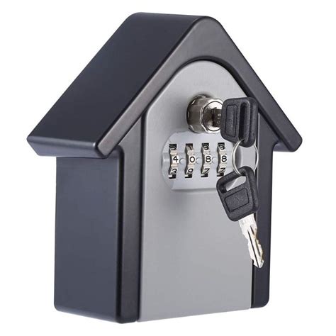 Aluminum Alloy Password Box Wall Mounted Key Lock Box 4 Digit Code Combination K - US$25.43