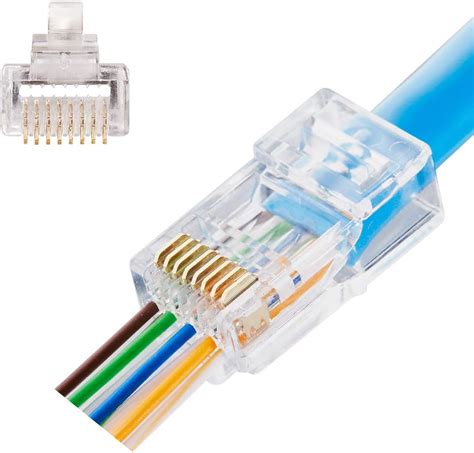 Quilence CAT5E CAT5 Connector Rj45 Pass Through Ends India | Ubuy