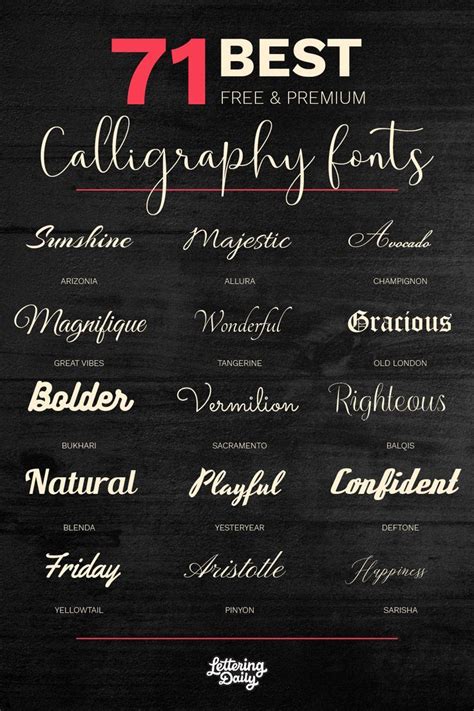 71 Best Calligraphy Fonts (Free & Premium) | Fontes para tatuagem, Fontes de letra, Fontes de texto