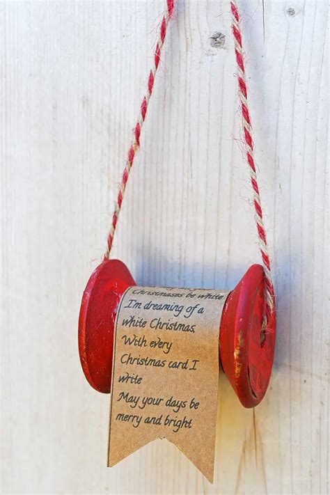 How To Make A Vintage Wooden Thread Spool Ornament - Pillar Box Blue