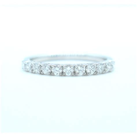 diamond half eternity ring set in 18ct white gold