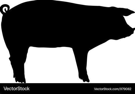 Pig silhouette Royalty Free Vector Image - VectorStock