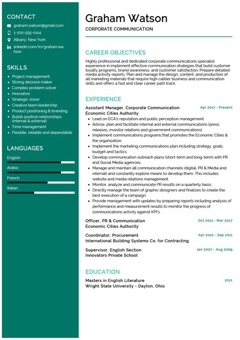 Communication Skills Resume