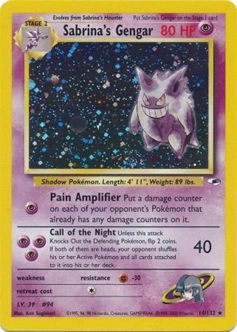 Sabrina's Gengar. Pokemon Holofoil, Real Card. - Etsy