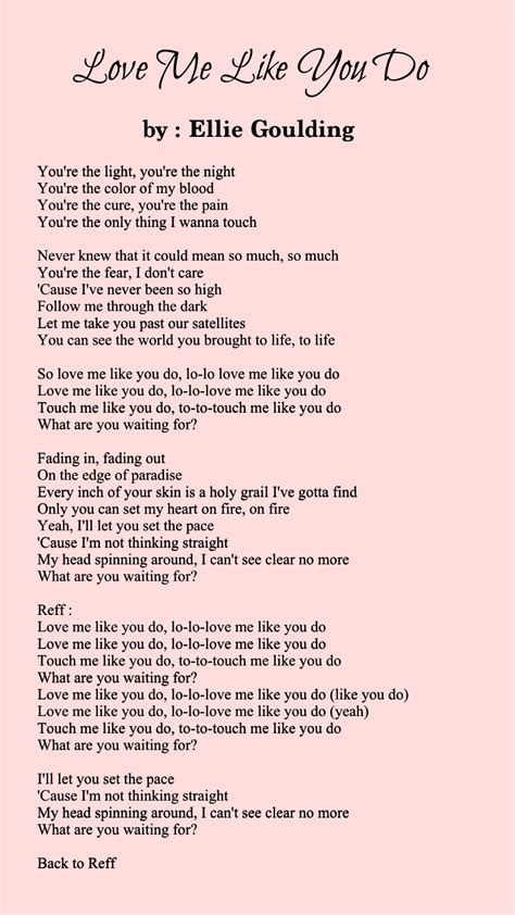 Love Me Like You Do - Ellie Goulding | Song lyrics wallpaper, Pop lyrics, Pretty lyrics