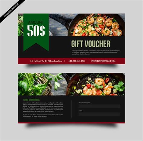 Premium Vector | Restaurant gift voucher | gift card