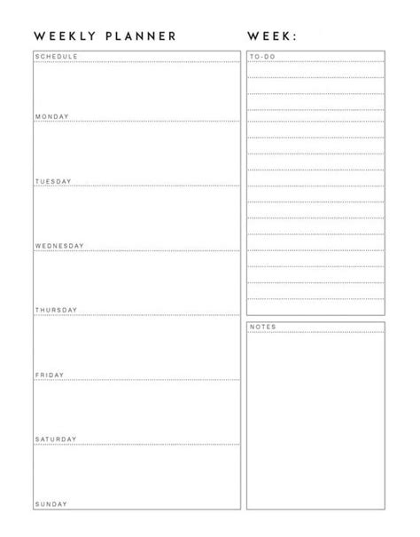 Free Printable Weekly Planner Templates - CALENDARKART