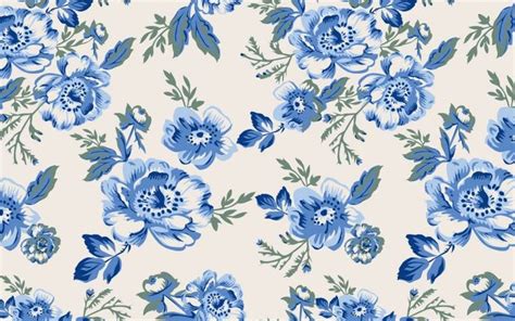 Vintage Floral Desktop Wallpaper. | Blue flower wallpaper, Vintage flowers wallpaper, Vintage ...