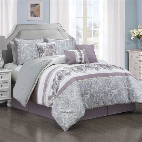 HGMart Bedding Comforter Set Bed In A Bag - 7 Piece Luxury Embroidery Microfiber Bedding Sets ...