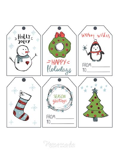 400 Free Printable Christmas Tags for your Holiday Gifts