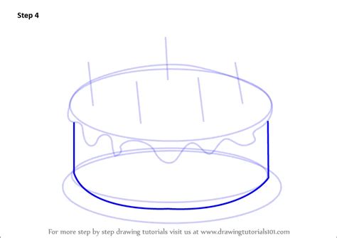 How to Draw Cake with Candles (Cakes) Step by Step | DrawingTutorials101.com